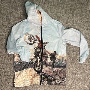Graphic Hoodie with Motorcycle Print